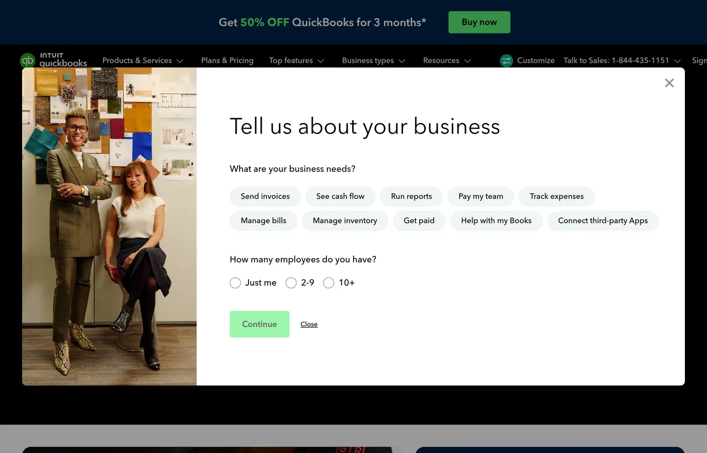 The QuickBooks website, the market-standard small business accounting platform.
