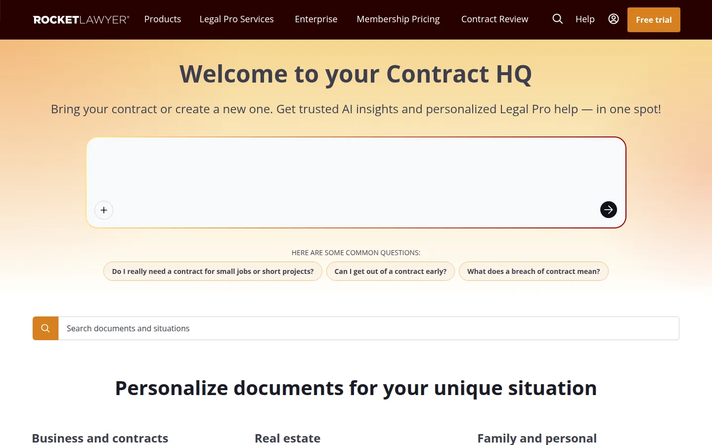 The Rocket Lawyer website, legal services memberships that include business formation.