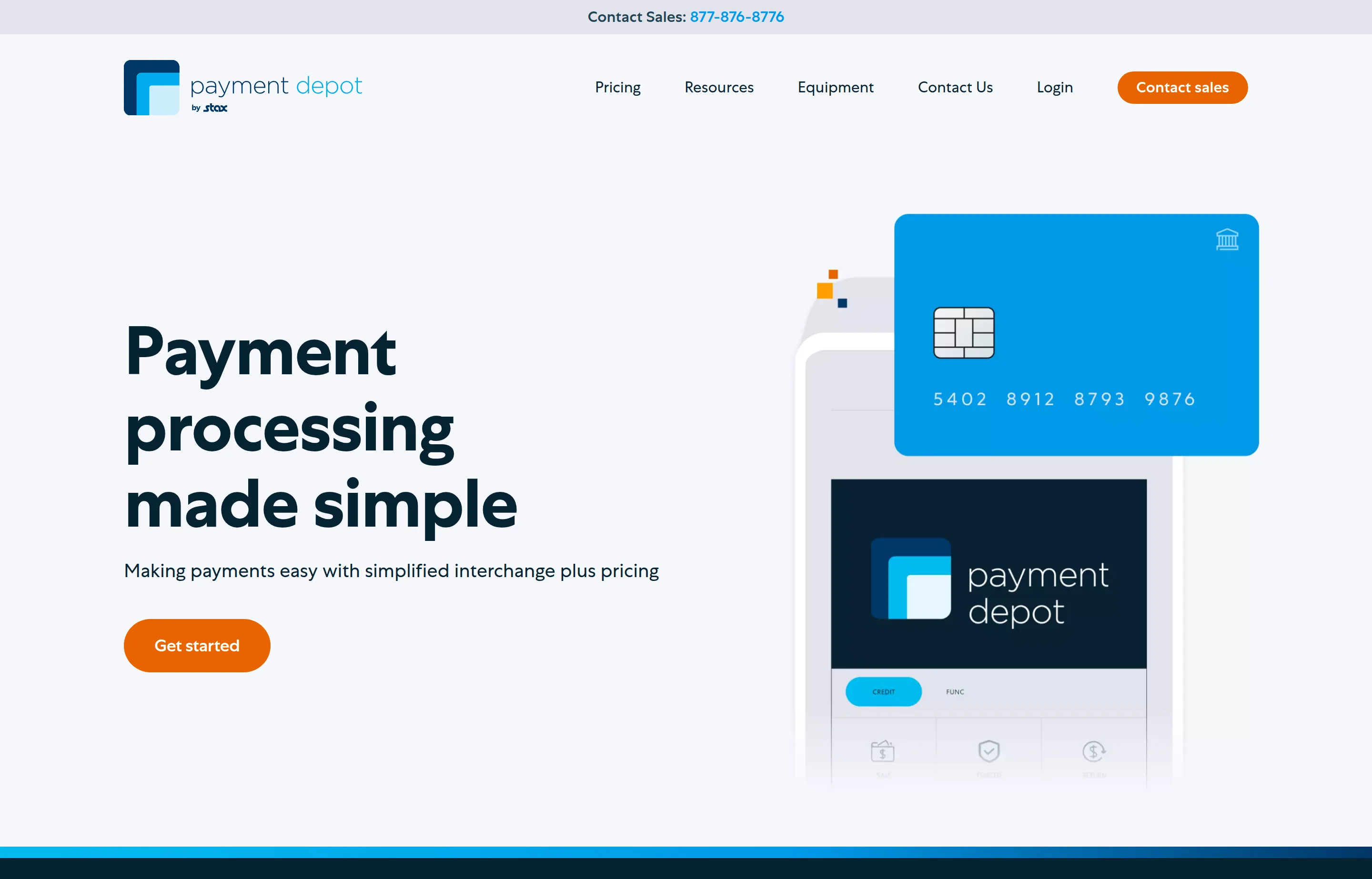 The Payment Depot website, interchange-plus payment processing made simple.